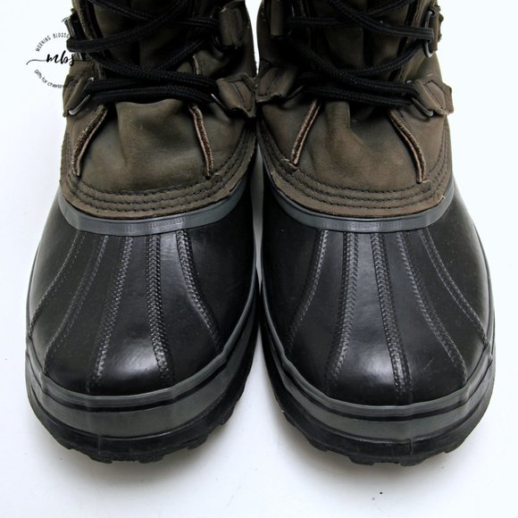 EUC Sorel Caribou Snowboots in Black Tan Men Size 10 - Picture 9 of 15